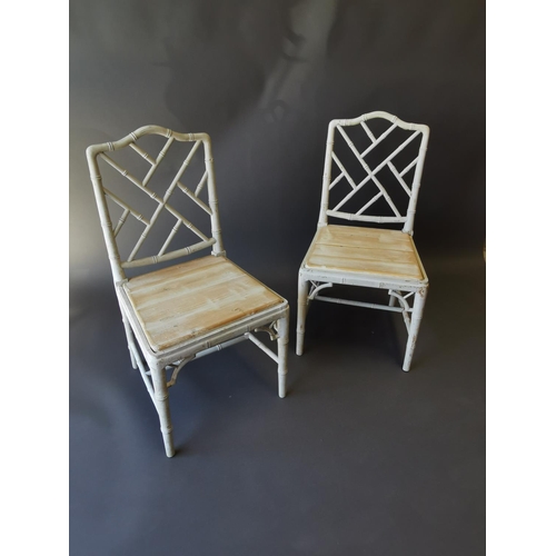 429 - Pair of vintage painted bamboo style side chairs {91 cm H x 47 cm W x 52 cm D}.