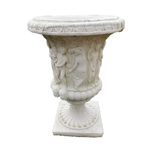 463A - Pair of good quality composition urns in the Grecian style {94 cm H x 65 cm Dia.}.