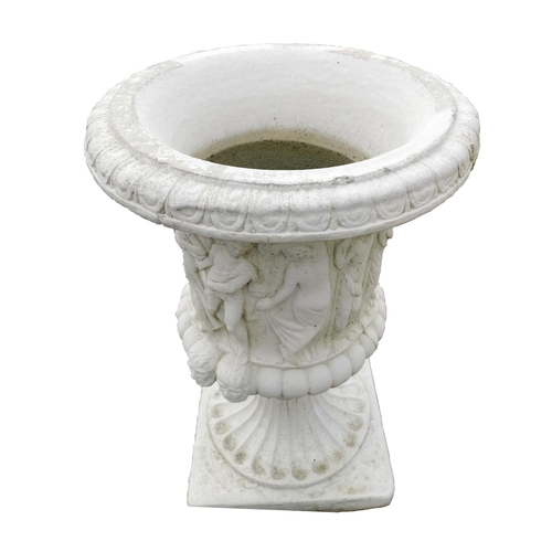463A - Pair of good quality composition urns in the Grecian style {94 cm H x 65 cm Dia.}.