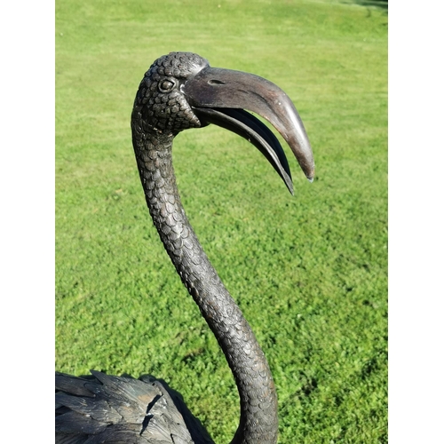 477 - Good quality bronze model of a Flamingo {126 cm H x 20 cm W x 53 cm D}.
