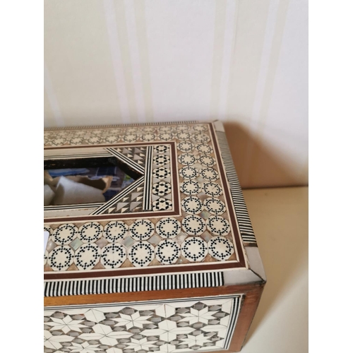 491 - Handkerchief box in the Anglo Indian style. { 10cm H X 18cm W X 15cm D }.