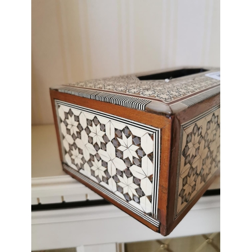 491 - Handkerchief box in the Anglo Indian style. { 10cm H X 18cm W X 15cm D }.