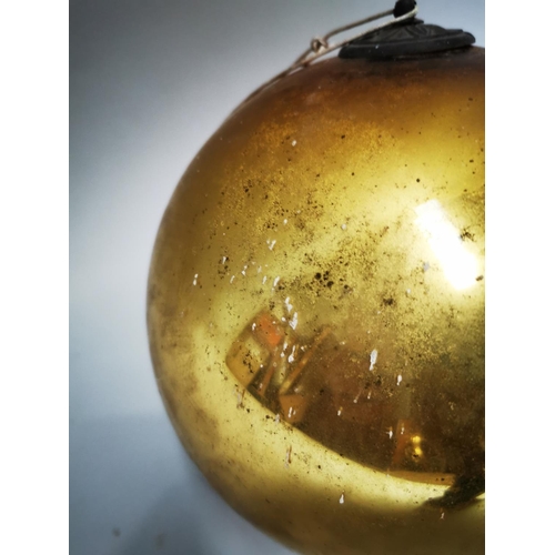 72 - Rare early 20th C. mercury glass witches ball {23 cm Dia.}.