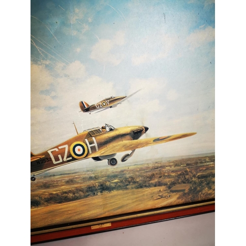 73 - Framed print - Into Battle by Coulson {59 cm H x 88 cm L}.