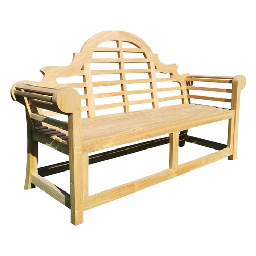 433 - Good quality Lutyens style teak garden bench {104 cm H x 165 cm W x 62 cm D}.