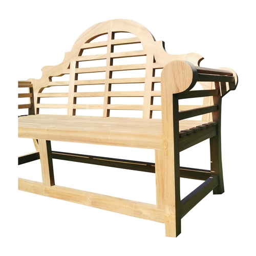 433 - Good quality Lutyens style teak garden bench {104 cm H x 165 cm W x 62 cm D}.