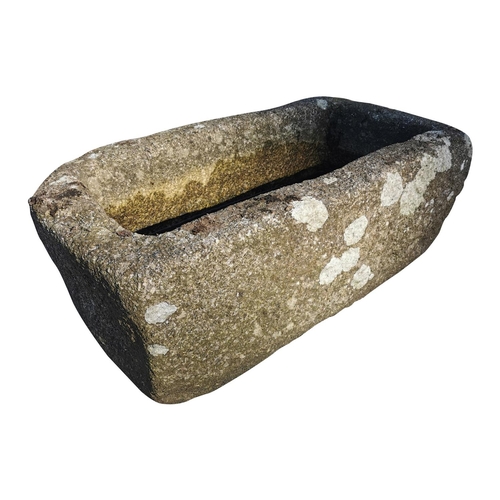 435 - 18th C. granite stone trough {29 cm H x 79 cm W x 44 cm D}.