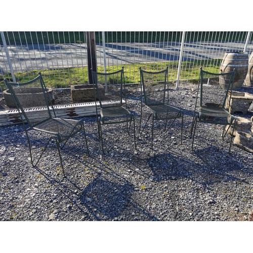 442 - Set of four metal garden chairs.