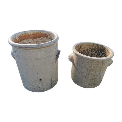 444 - Two early 20th C. ceramic planters {52 cm H and 37 cm H}.