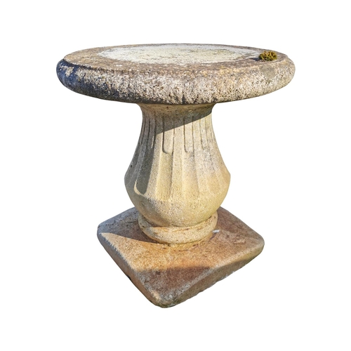 450 - Set of three early 20th C. composition garden stools {42 cm H x 40 cm Dia.}.