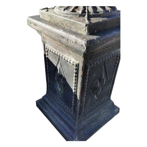462 - 20th C. composition urn on pedestal {91 cm H x 56 cm Dia.}.