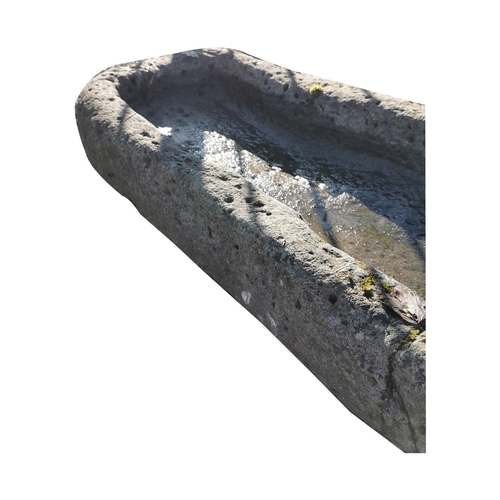 468 - 18th C. sandstone trough {21 cm H x 95 cm W x 40 cm D}.