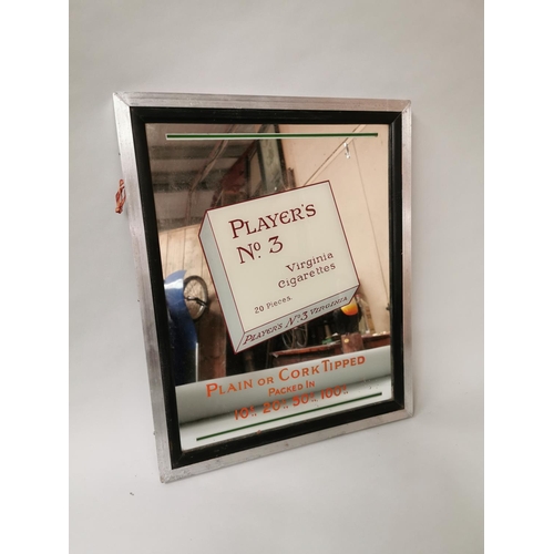 264 - Player's No 3 Virginia Cigarettes advertising mirror. { 57cmH X 47 cmW }.