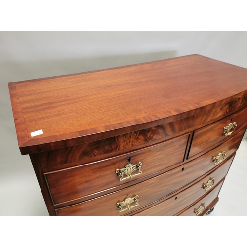 101 - 19th. C. mahogany bow fronted chest, the two short drawers above three graduated long drawers, raise... 