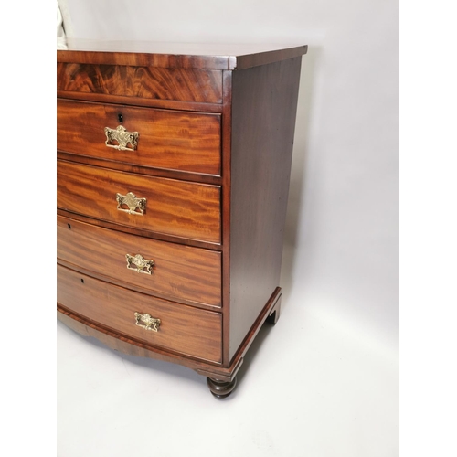 101 - 19th. C. mahogany bow fronted chest, the two short drawers above three graduated long drawers, raise... 