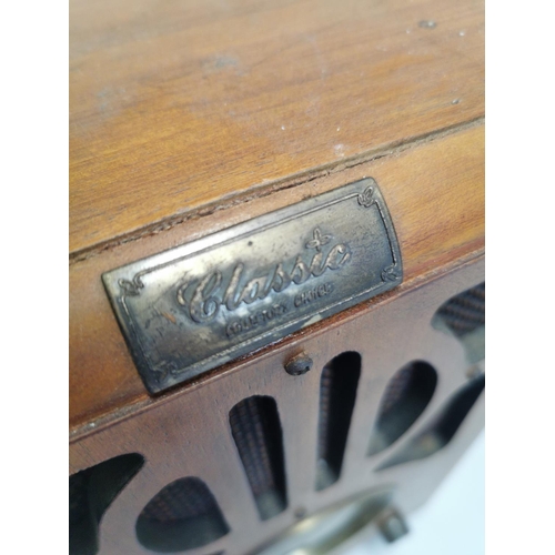 105 - Art Deco style radio. { 34cm H X 25cm W X 19cm D }.