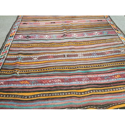 41 - Persian carpet runner { 336cm L X 131cm W }.
