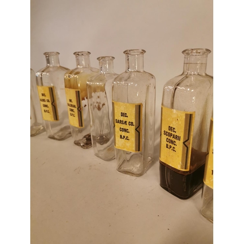 67 - Collection of ten Chemist's bottles - some with original labels.