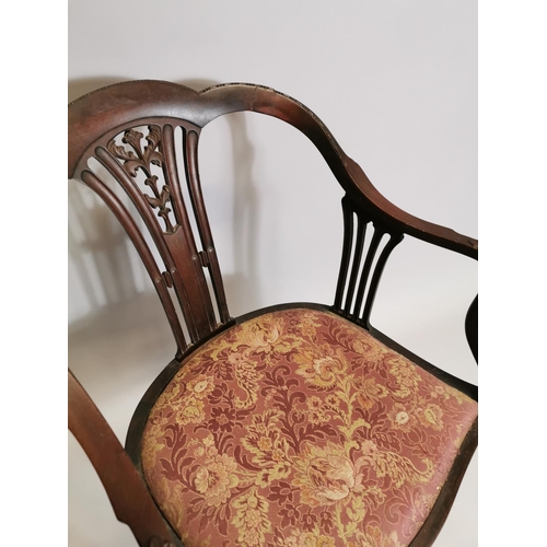 81 - 19th. C.  mahogany parlour chair with upholstered seat.