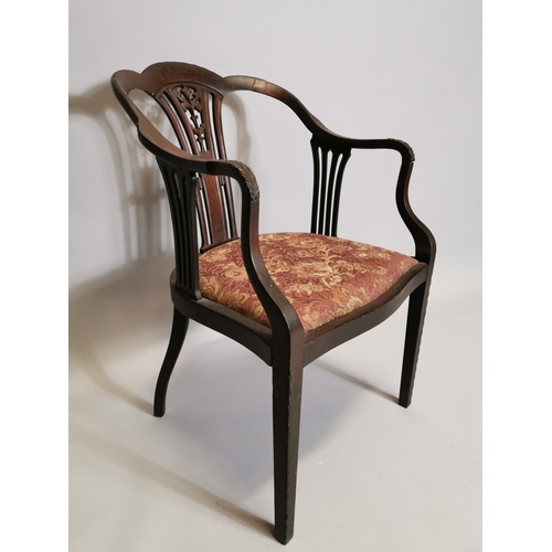 81 - 19th. C.  mahogany parlour chair with upholstered seat.