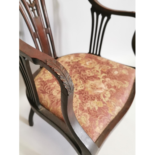 81 - 19th. C.  mahogany parlour chair with upholstered seat.