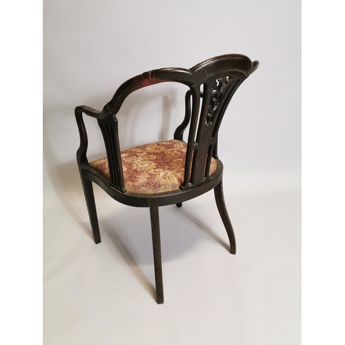 81 - 19th. C.  mahogany parlour chair with upholstered seat.