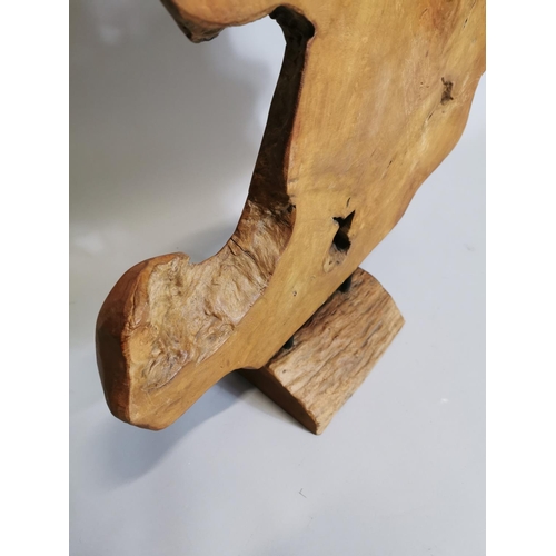 82 - Unusual wooden sculpture { 77cm H X 64cm W X 16cm D }.