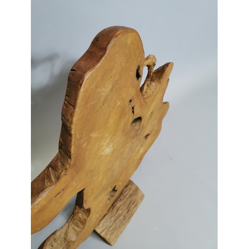 82 - Unusual wooden sculpture { 77cm H X 64cm W X 16cm D }.