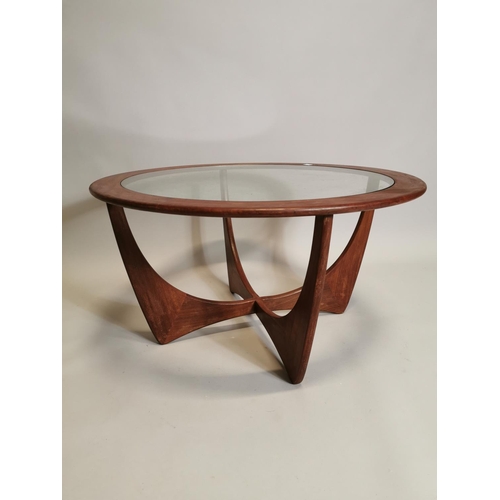 87 - G- Plan coffee table with inset glazed panel and G - Plan sticker on underside of table. { 46cm H X ... 