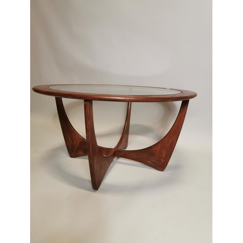 87 - G- Plan coffee table with inset glazed panel and G - Plan sticker on underside of table. { 46cm H X ... 