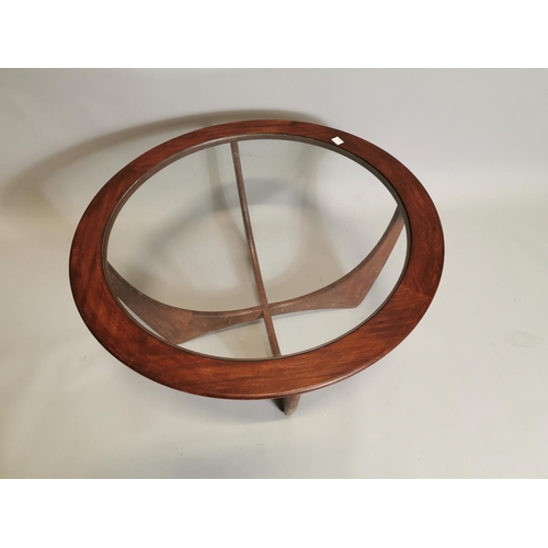 87 - G- Plan coffee table with inset glazed panel and G - Plan sticker on underside of table. { 46cm H X ... 