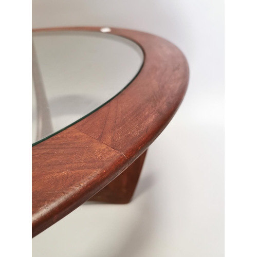 87 - G- Plan coffee table with inset glazed panel and G - Plan sticker on underside of table. { 46cm H X ... 