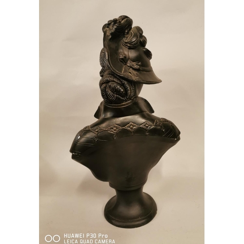 14 - Plaster bust of a French lady {58 cm H x 32 cm W}.