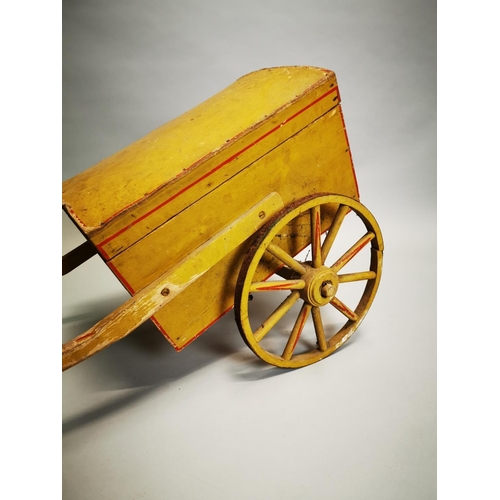 88 - Early 20th C. hand painted child's cart. { 43 cm H x 80 cm L x 40 cm D}