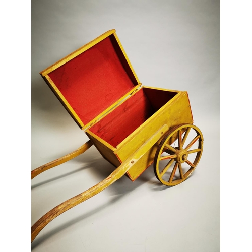 88 - Early 20th C. hand painted child's cart. { 43 cm H x 80 cm L x 40 cm D}
