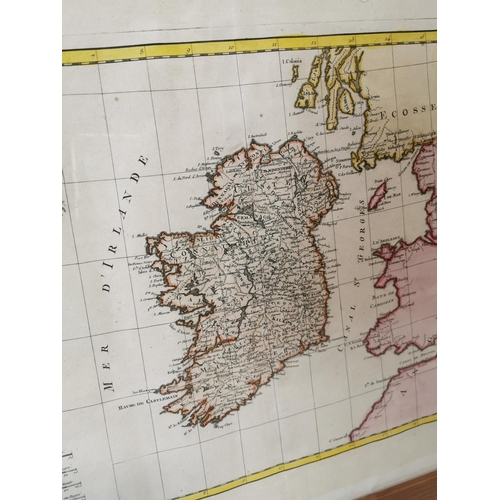 90 - Framed map of Ireland by G Rizzi January 1761  {46 cm H x 56 cm W}