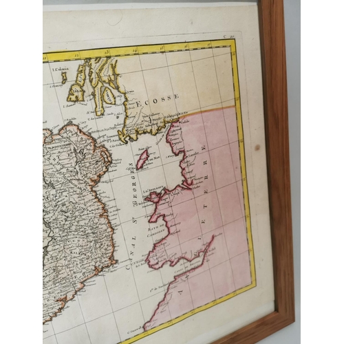 90 - Framed map of Ireland by G Rizzi January 1761  {46 cm H x 56 cm W}
