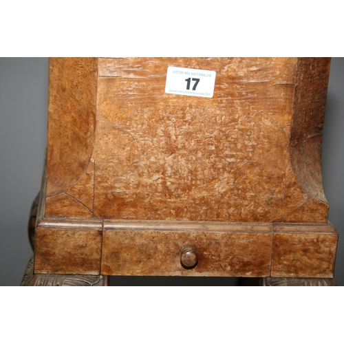 17 - Quality 19th Century amboyna and walnut planter. Top with canted corners standing on cabriole legs 3... 