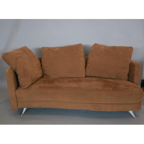 44 - Rolf Benz suede covered sofa with some fading 190 W x 70 H x 80 D