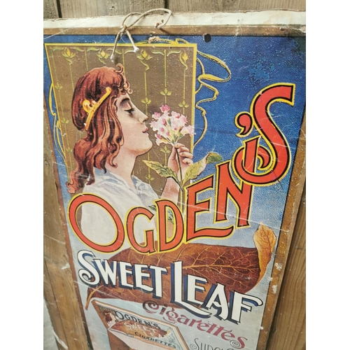 526 - Ogden's Sweet Leaf Cigarettes advertising print { 81cm H X 40cm W }.