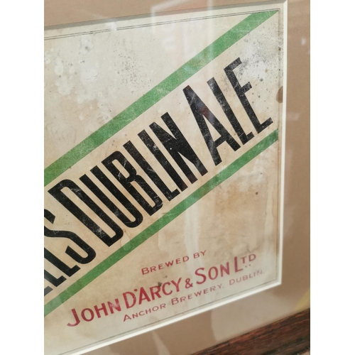 538 - Rare O'Connell's Ale Brewed By John Darcy & Sons Ltd Anchor Brewery Dublin advertising showcard { 45... 