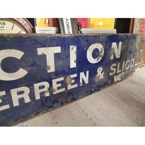 542 - Rare Inny Junction Cavan, Clones, Juaderreen & Sligo two part enamel Railway sign  - Inny Junction w... 