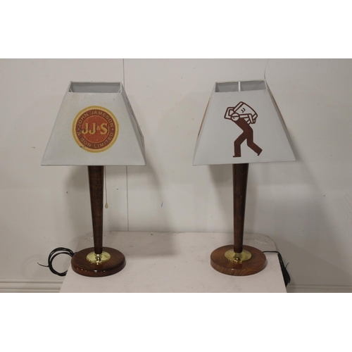 635 - Pair of Jameson Whisky advertising table lamps {62 cm H x 30 cm W x 30 cm D}.