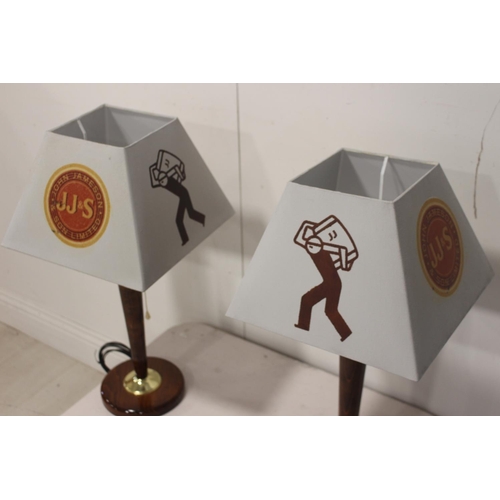 635 - Pair of Jameson Whisky advertising table lamps {62 cm H x 30 cm W x 30 cm D}.