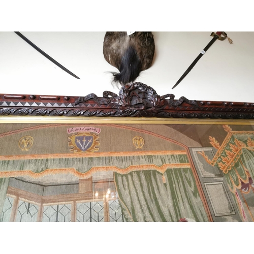 76 - Exceptional quality tapestry depicting The Pillage and Destruction of Basing House Hants, October 14... 