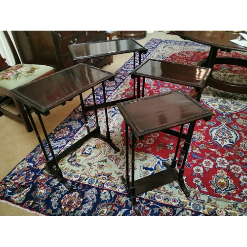 91 - Edwardian mahogany nest of four tables { Highest 69cm H X 56cm W X 38cm D }.