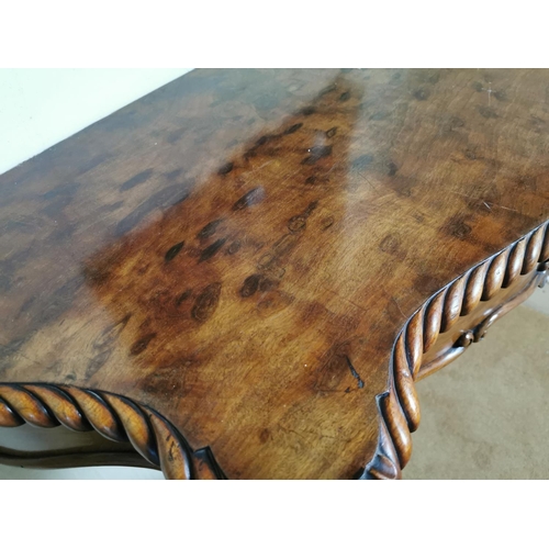936 - Good quality 19th C. carved mahogany serpentine console table {94 cm H x 114 cm W x 49 cm D}.
