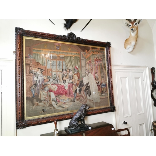 76 - Exceptional quality tapestry depicting The Pillage and Destruction of Basing House Hants, October 14... 