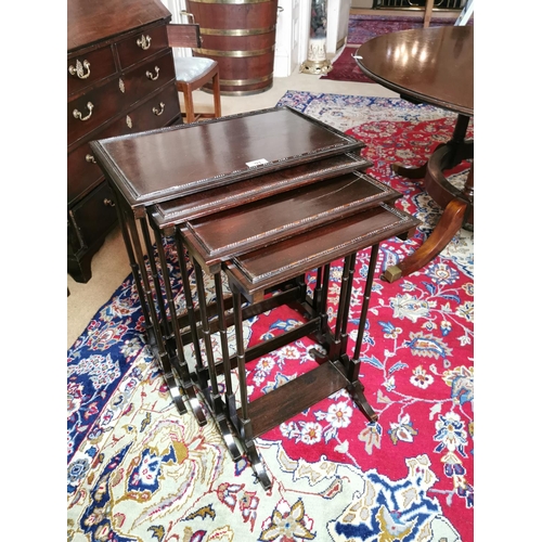 91 - Edwardian mahogany nest of four tables { Highest 69cm H X 56cm W X 38cm D }.