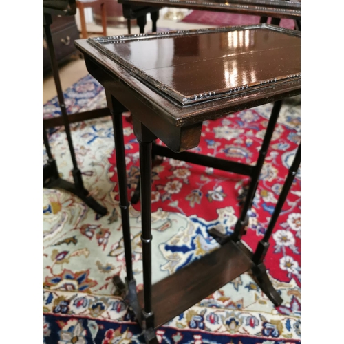 91 - Edwardian mahogany nest of four tables { Highest 69cm H X 56cm W X 38cm D }.